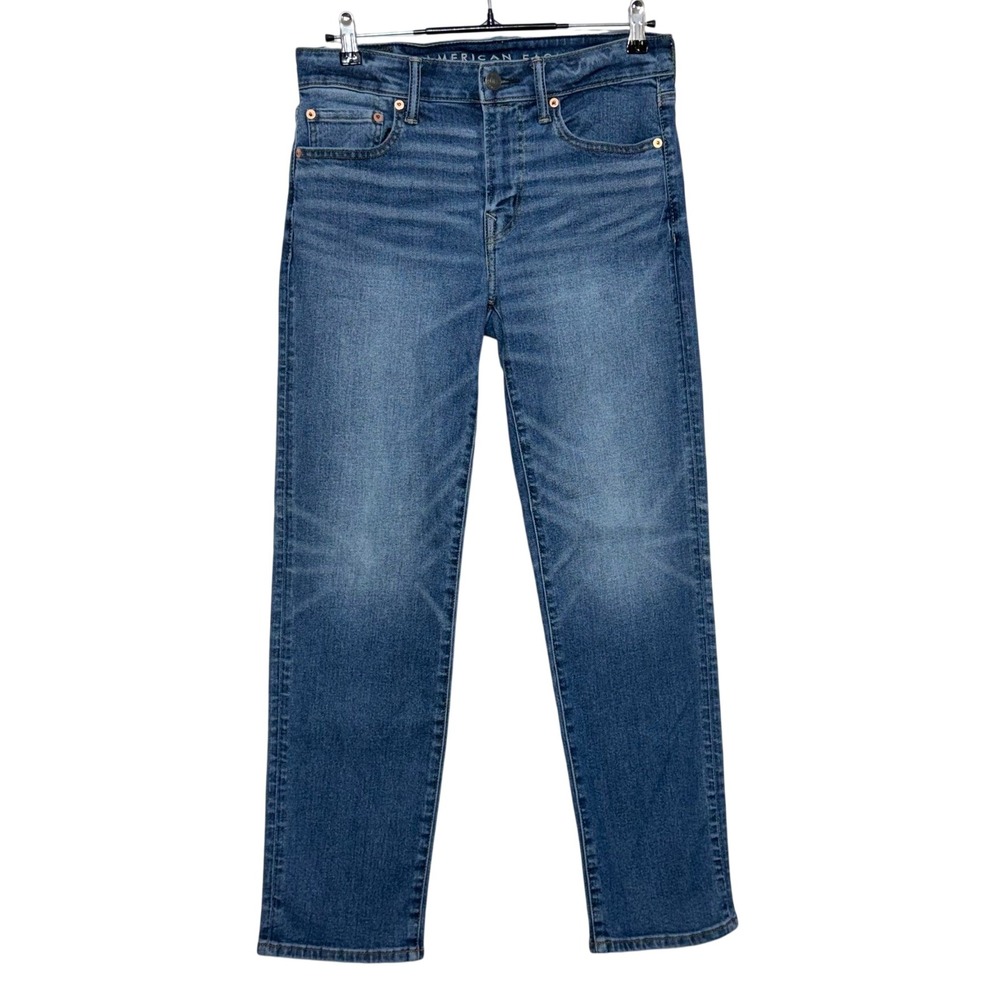 American Eagle Jeans Men Measures 30X29 Tag 30x30 Blue Straight AirFlex+ Stretch